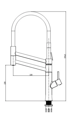 ברז מטבח נשלף 2 מצבים