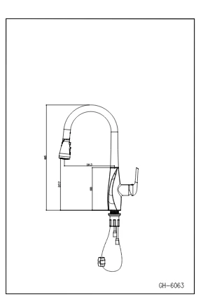 ברז מטבח נשלף 2 מצבים בגוון ניקל, שחור, גרפית, ניקל מוברש