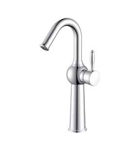 ברז אמבטיה גבוה לכיור מונח פיה מסתובבת 6121 ניקל מבריק