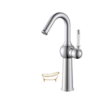 ברז אמבטיה גבוה לכיור מונח פיה מסתובבת 6421 ניקל מבריק