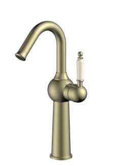 ברז אמבטיה גבוה לכיור מונח פיה מסתובבת 6421 ניקל מבריק