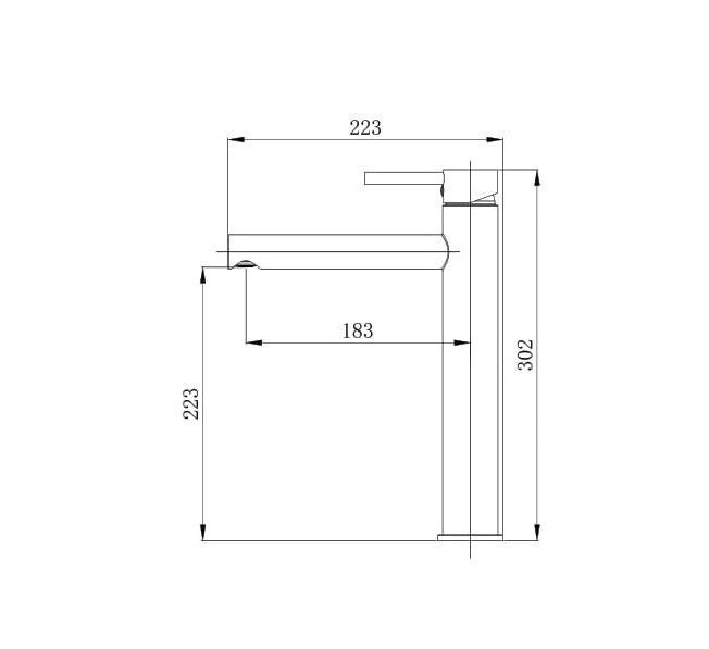 ברז אמבטיה גבוה לכיור מונח בעל פיה קבועה 4006 ניקל מבריק