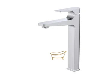 ברז אמבטיה גבוה לכיור מונח פיה קבועה 1501 ניקל מבריק